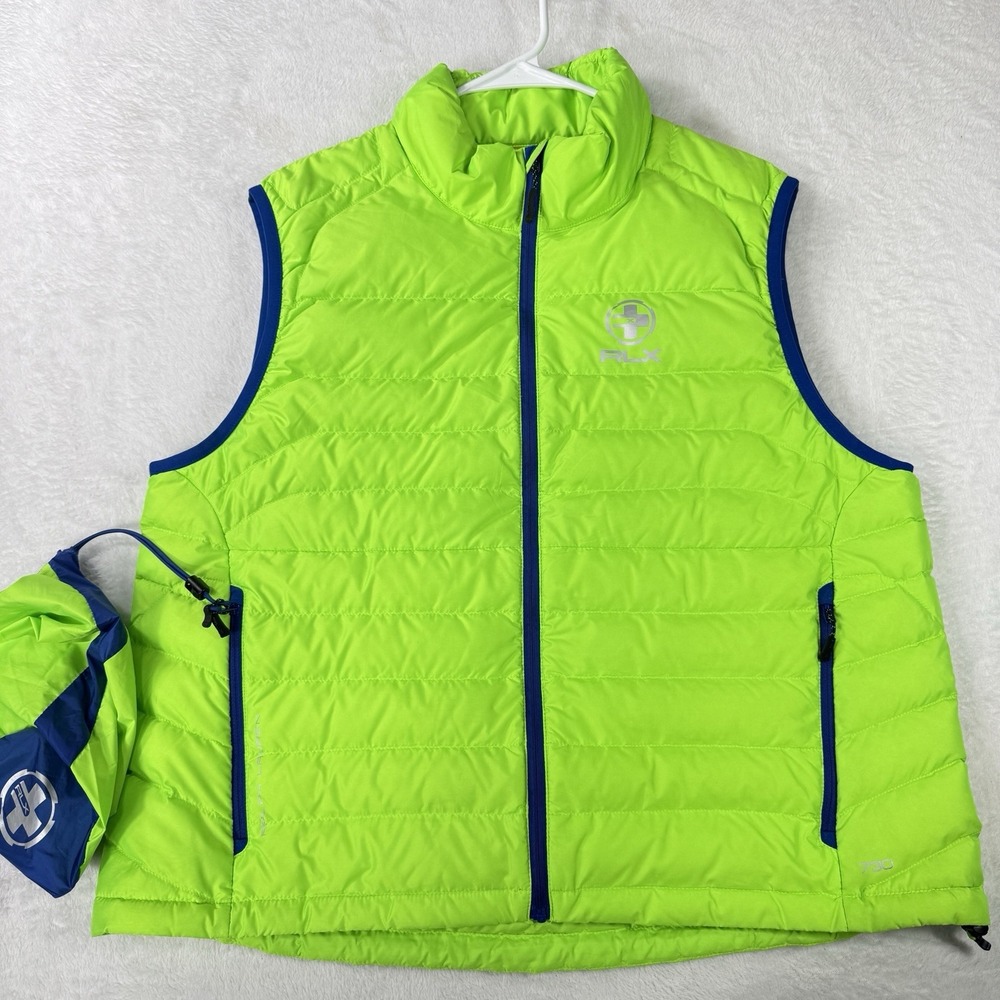 RLX Ralph Lauren Explorer Down Jacket Vest Womens Large Puffer Green Retail $198